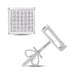 10 Karat White Gold 0.33 Carat Diamond Square Earrings - Picasso Gold & Diamond Jewelry