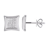 10 Karat White Gold 0.15 Carat Diamond Square Earrings - Picasso Gold & Diamond Jewelry