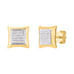 10 Karat Yellow Gold 0.33 Carat Diamond Square Earrings - Picasso Gold & Diamond Jewelry