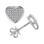 10K White Gold 0.15 Carat Heart Shape Earring - Picasso Gold & Diamond Jewelry