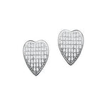 10 Karat White Gold 0.25 Carat Diamond Heart Earrings - Picasso Gold & Diamond Jewelry