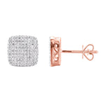 10 Karat Rose Gold 0.50 Carat Diamond Cushion Earrings - Picasso Gold & Diamond Jewelry