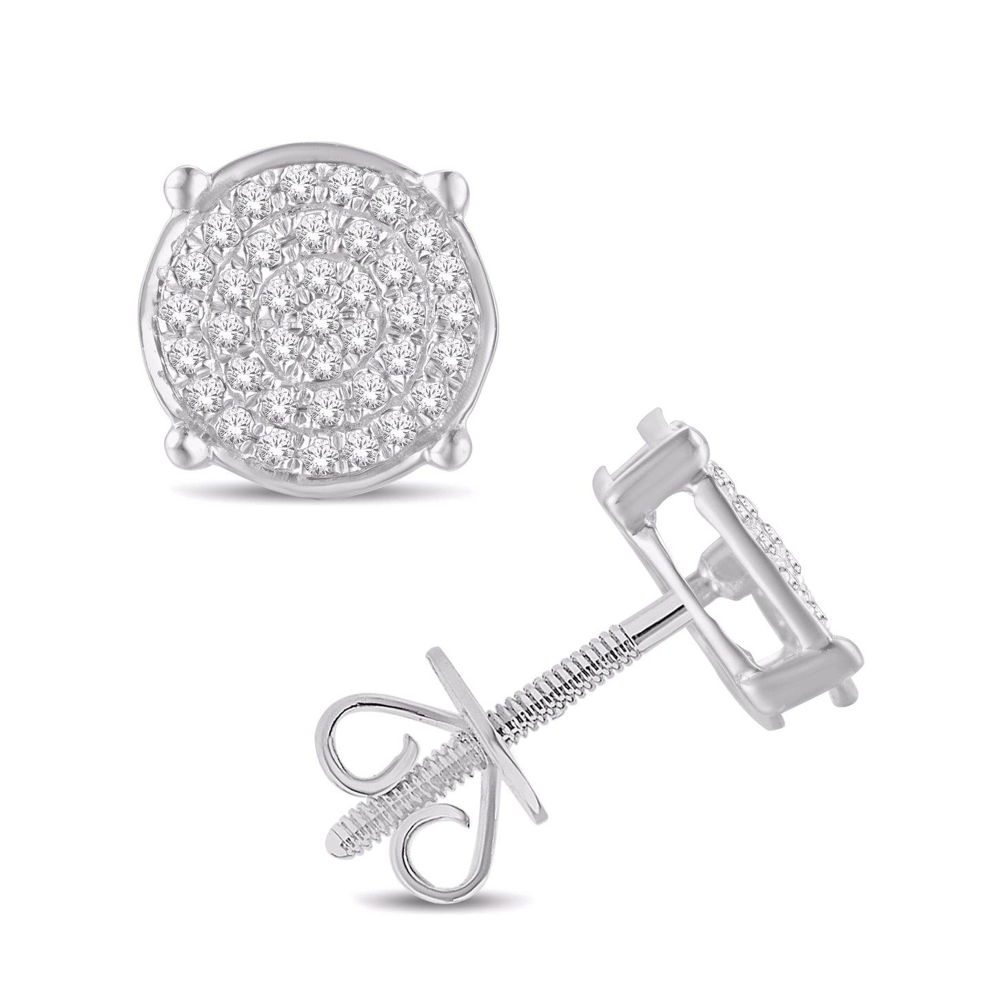 10 Karat White Gold 0.20 Carat Diamond Round Earrings - Picasso Gold & Diamond Jewelry