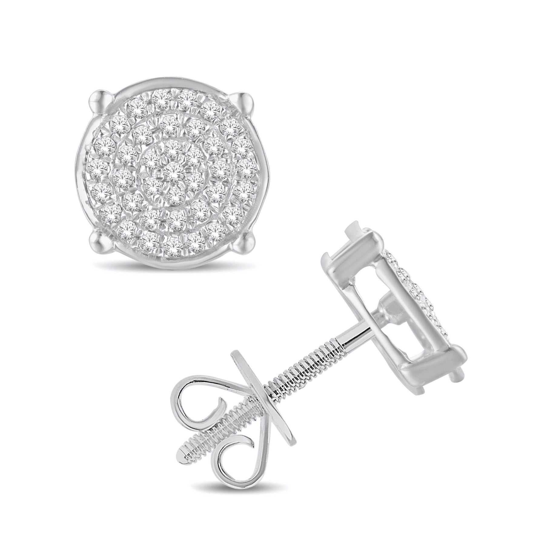 10 Karat White Gold 0.20 Carat Diamond Round Earrings - Picasso Gold & Diamond Jewelry