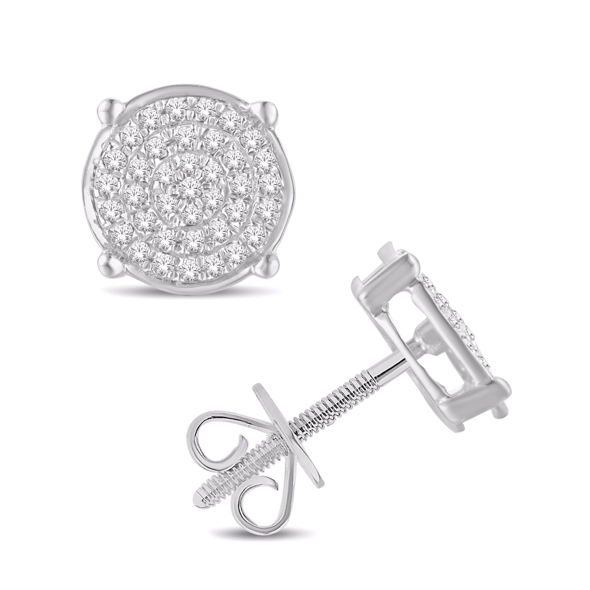 10 Karat White Gold 0.20 Carat Diamond Round Earrings - Picasso Gold & Diamond Jewelry