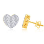 10 Karat White Gold 0.12 Carat Diamond Heart Stud Earrings - Picasso Gold & Diamond Jewelry