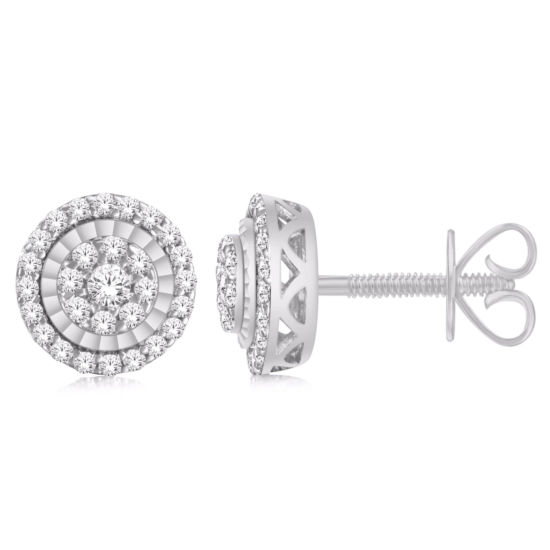 10 Karat White Gold 0.26 Carat Diamond Round Earrings - Picasso Gold & Diamond Jewelry