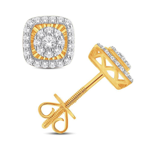 10 Karat Yellow Gold 0.50 Carat Diamond Cushion Earrings - Picasso Gold & Diamond Jewelry