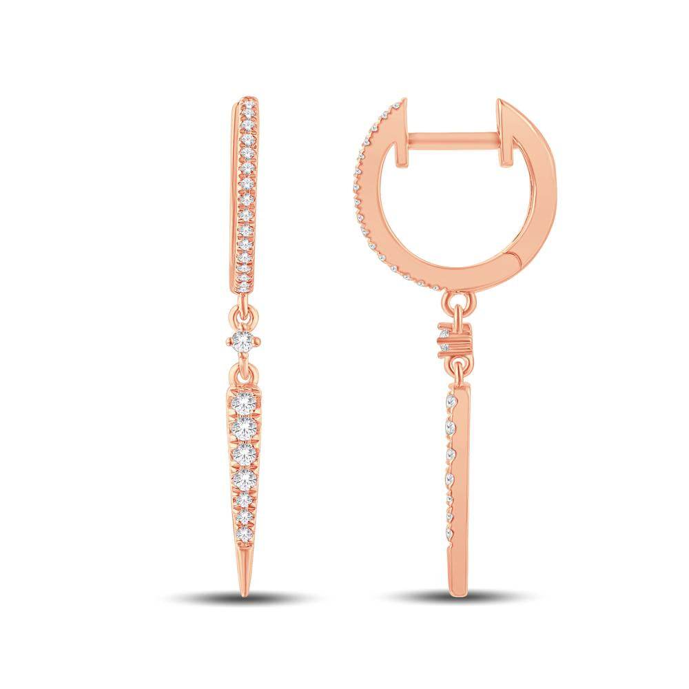 10 Karat All Rose Gold 1.57 Carat Diamond Classic Dangling Earrings - Picasso Gold & Diamond Jewelry