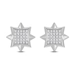 10 Karat White Gold 0.14 Carat Diamond Star Earrings - Picasso Gold & Diamond Jewelry