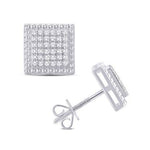 10 Karat White Gold 0.25 Carat Diamond Square Earrings-0125763-WG - Picasso Gold & Diamond Jewelry