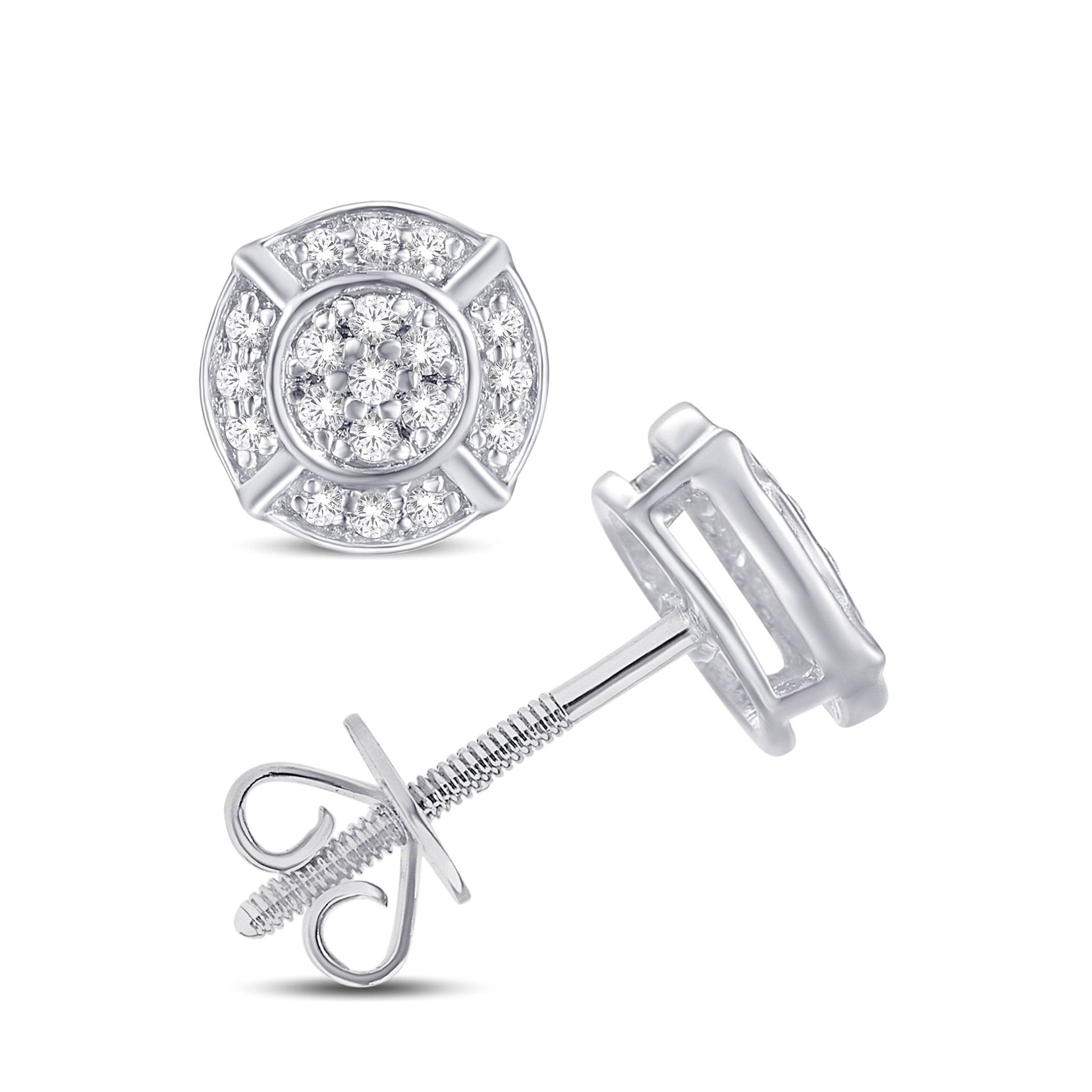 10 Karat White Gold 0.15 Carat Diamond Round Earrings-0125767-WG - Picasso Gold & Diamond Jewelry