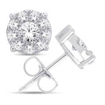 14 Karat White Gold 0.25 Carat Diamond Flower Stud Earrings - Picasso Gold & Diamond Jewelry