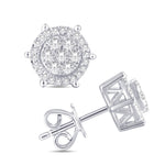10 Karat White Gold 0.25 Carat Diamond Round Earrings-0125942-WG - Picasso Gold & Diamond Jewelry