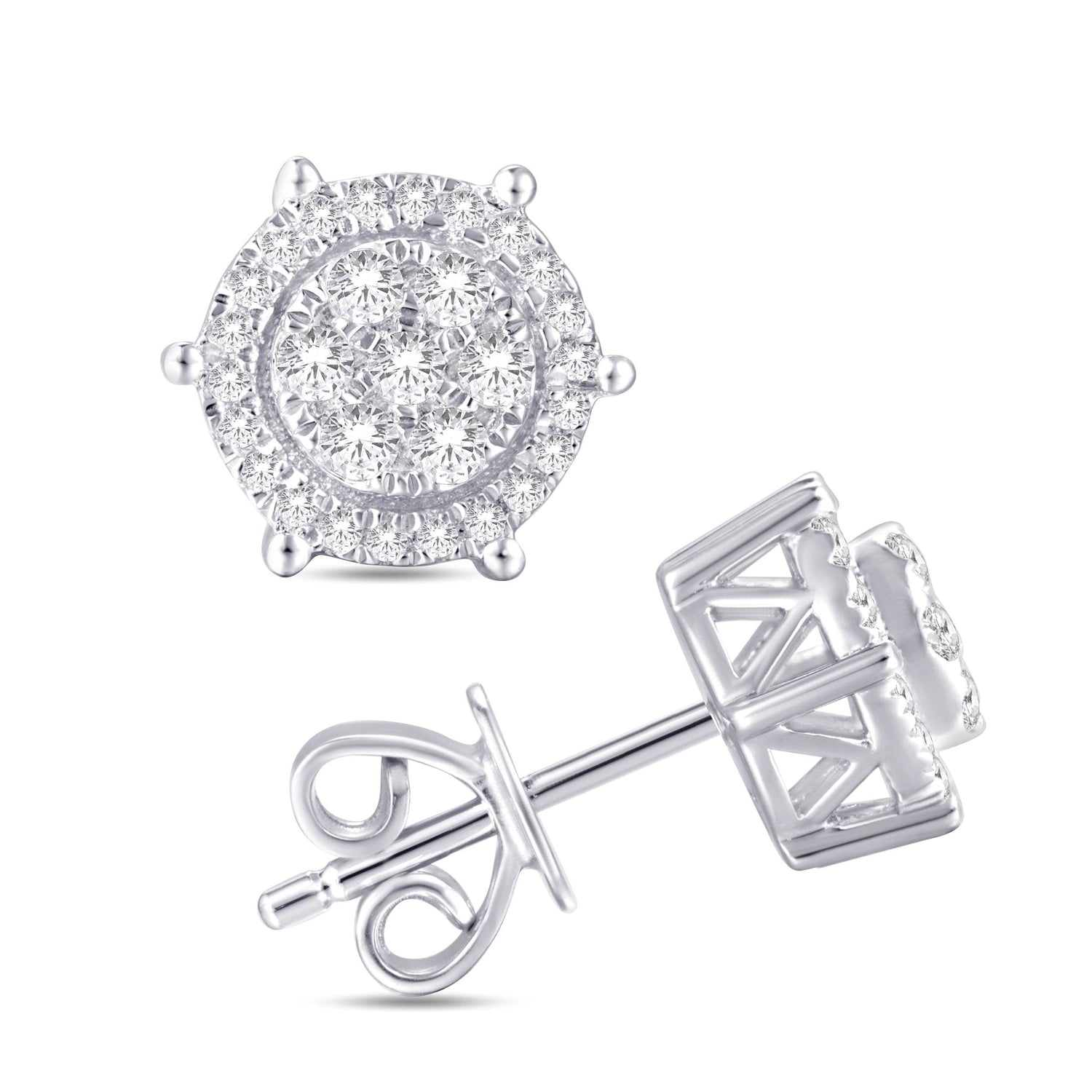 10 Karat White Gold 0.25 Carat Diamond Round Earrings-0125942-WG - Picasso Gold & Diamond Jewelry