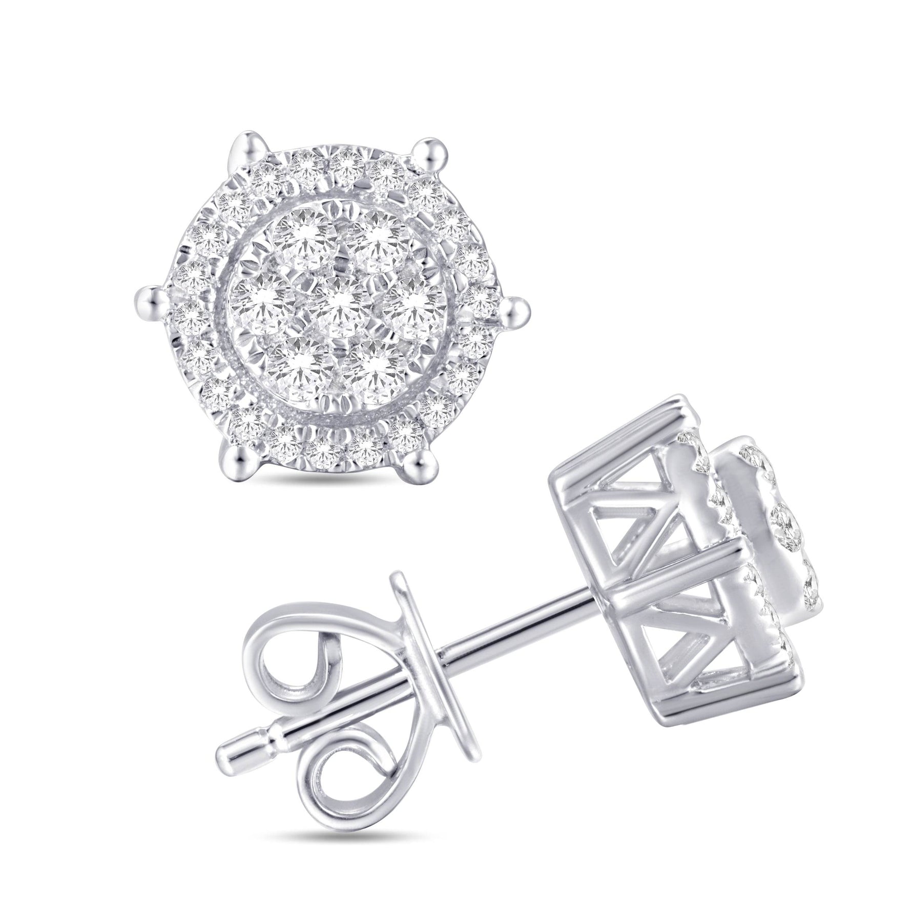 10 Karat White Gold 0.25 Carat Diamond Round Earrings-0125942-WG - Picasso Gold & Diamond Jewelry