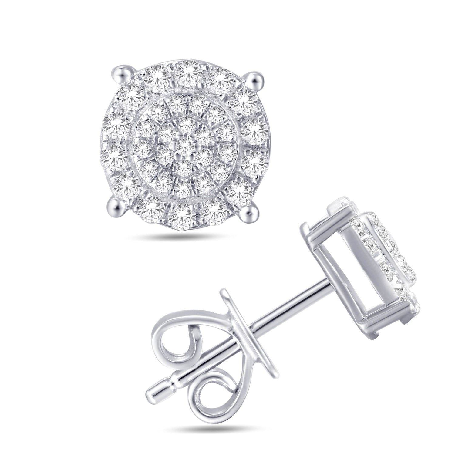 10 Karat White Gold 0.36 Carat Diamond Round Stud Earrings-0125948-WG - Picasso Gold & Diamond Jewelry