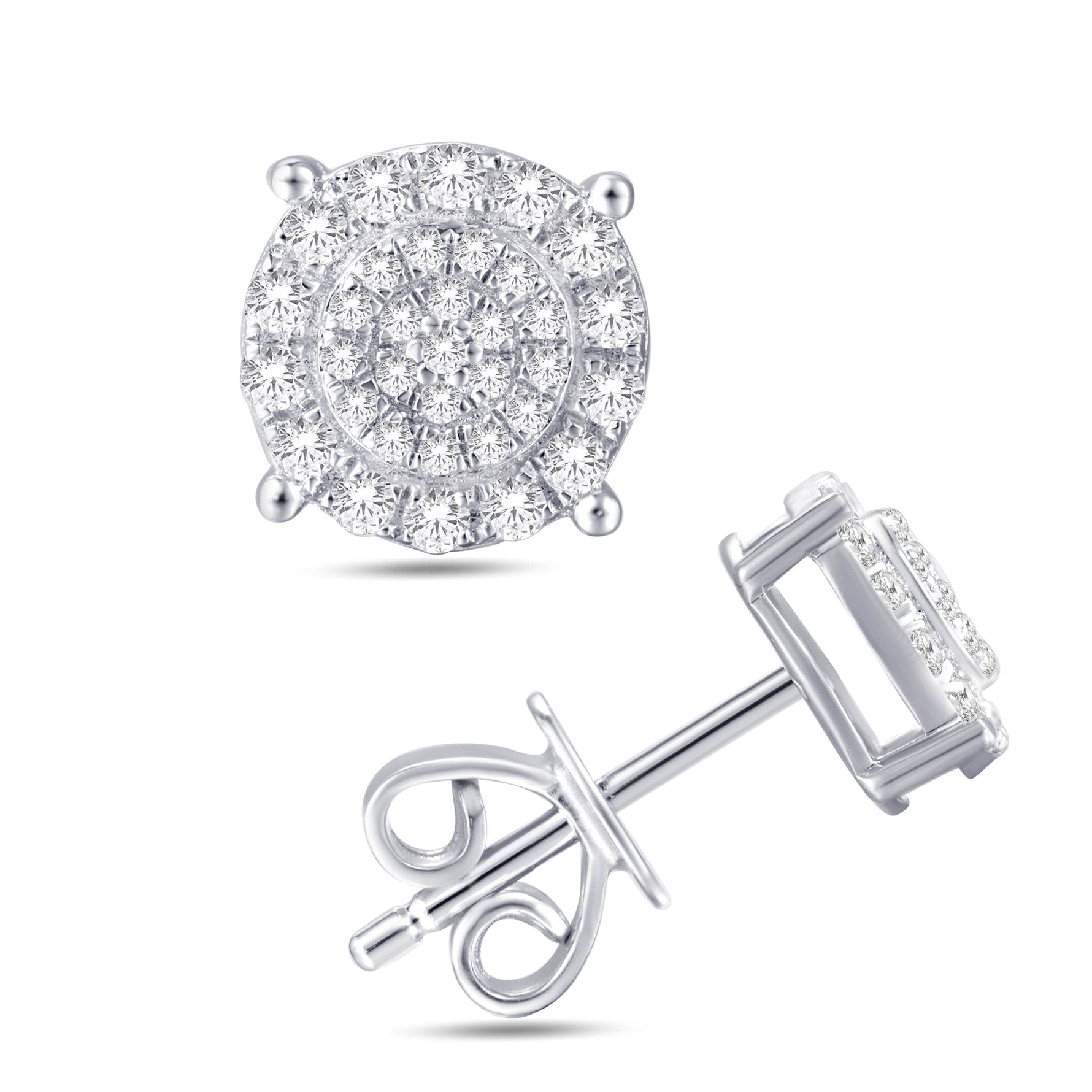 10 Karat White Gold 0.36 Carat Diamond Round Stud Earrings-0125948-WG - Picasso Gold & Diamond Jewelry