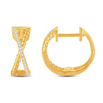 10 Karat All Yellow Gold 0.09 Carat Diamond Infinity Hoops - Picasso Gold & Diamond Jewelry