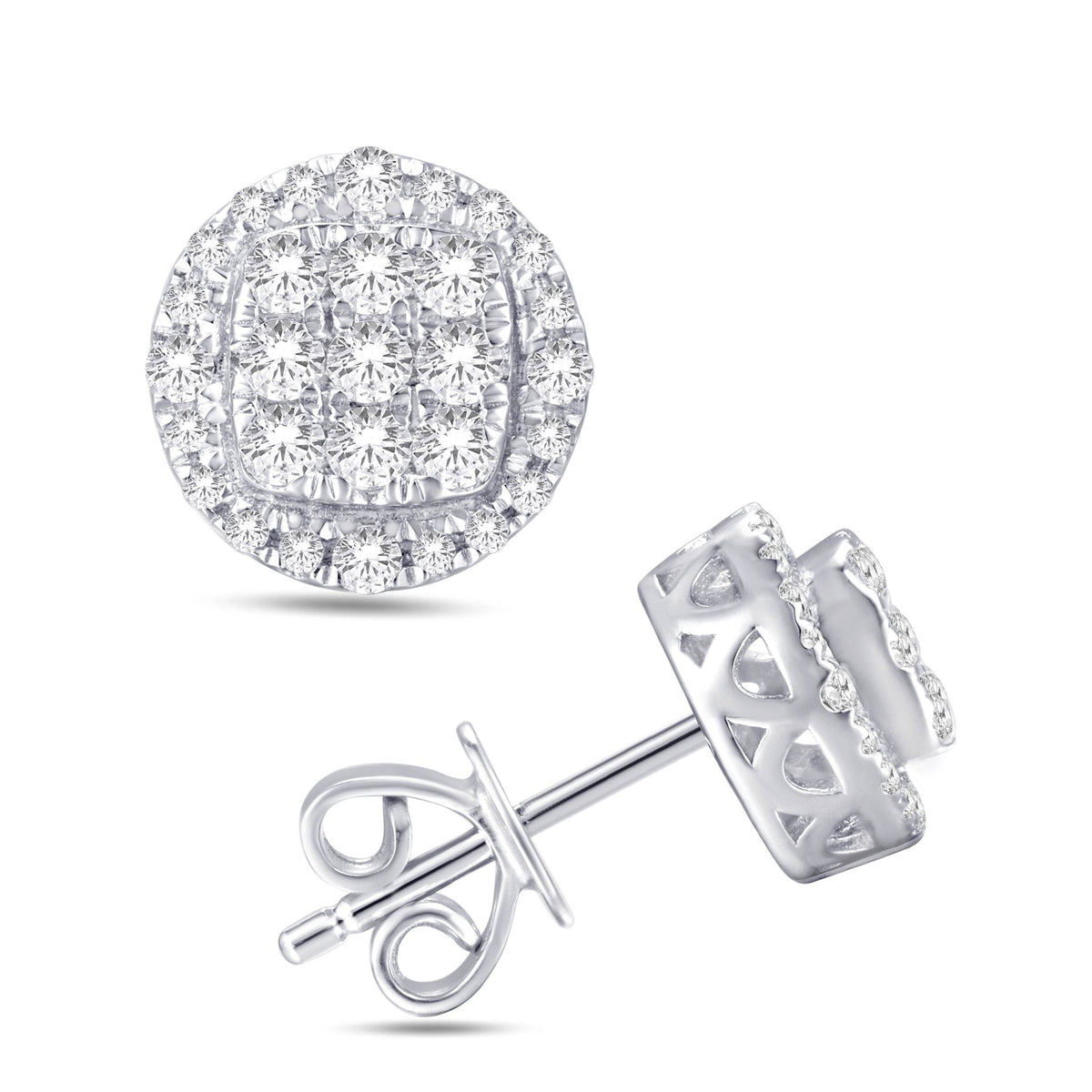 10 Karat White Gold 0.46 Carat Diamond Round Earrings-0125976-WG - Picasso Gold & Diamond Jewelry