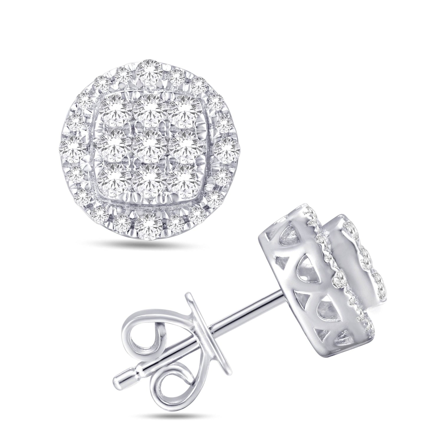 10 Karat White Gold 0.46 Carat Diamond Round Earrings-0125976-WG - Picasso Gold & Diamond Jewelry