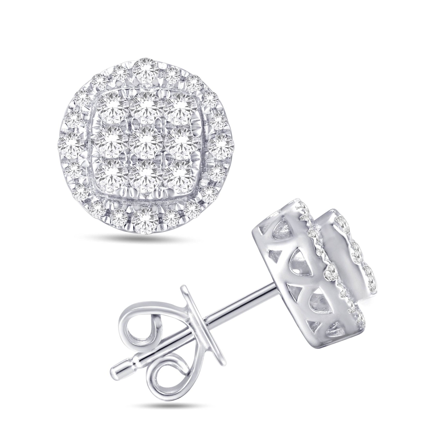 10 Karat White Gold 0.46 Carat Diamond Round Earrings-0125976-WG - Picasso Gold & Diamond Jewelry