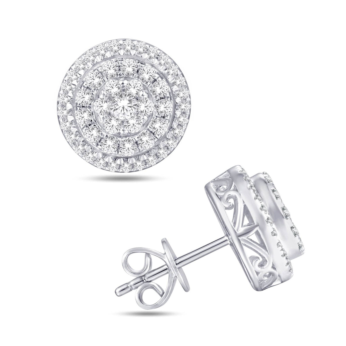 10 Karat White Gold 0.71 Carat Diamond Round Earrings-0125993-WG - Picasso Gold & Diamond Jewelry