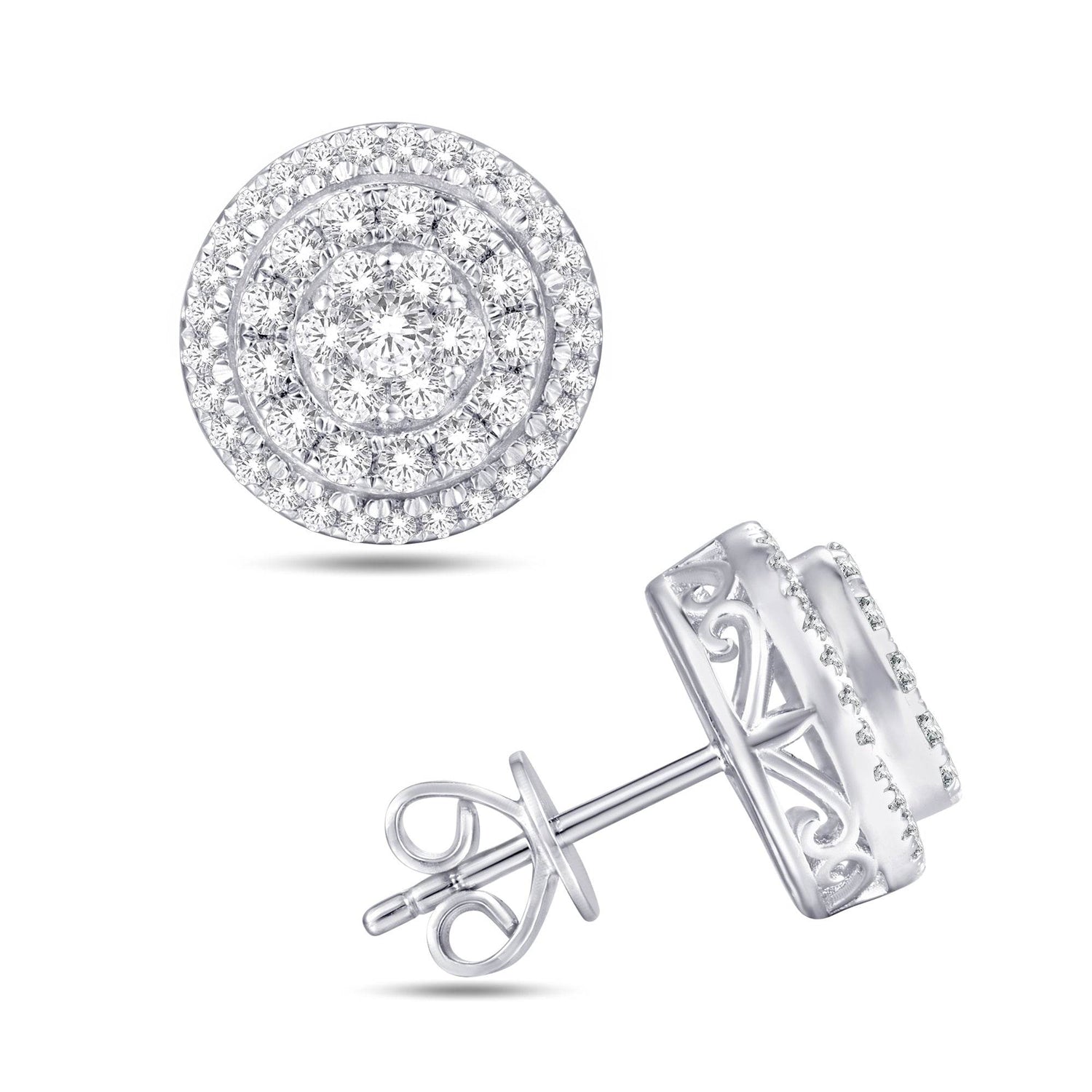 10 Karat White Gold 0.71 Carat Diamond Round Earrings-0125993-WG - Picasso Gold & Diamond Jewelry