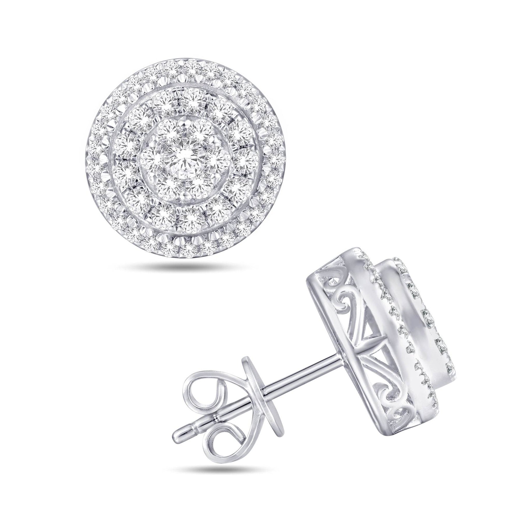10 Karat White Gold 0.71 Carat Diamond Round Earrings-0125993-WG - Picasso Gold & Diamond Jewelry