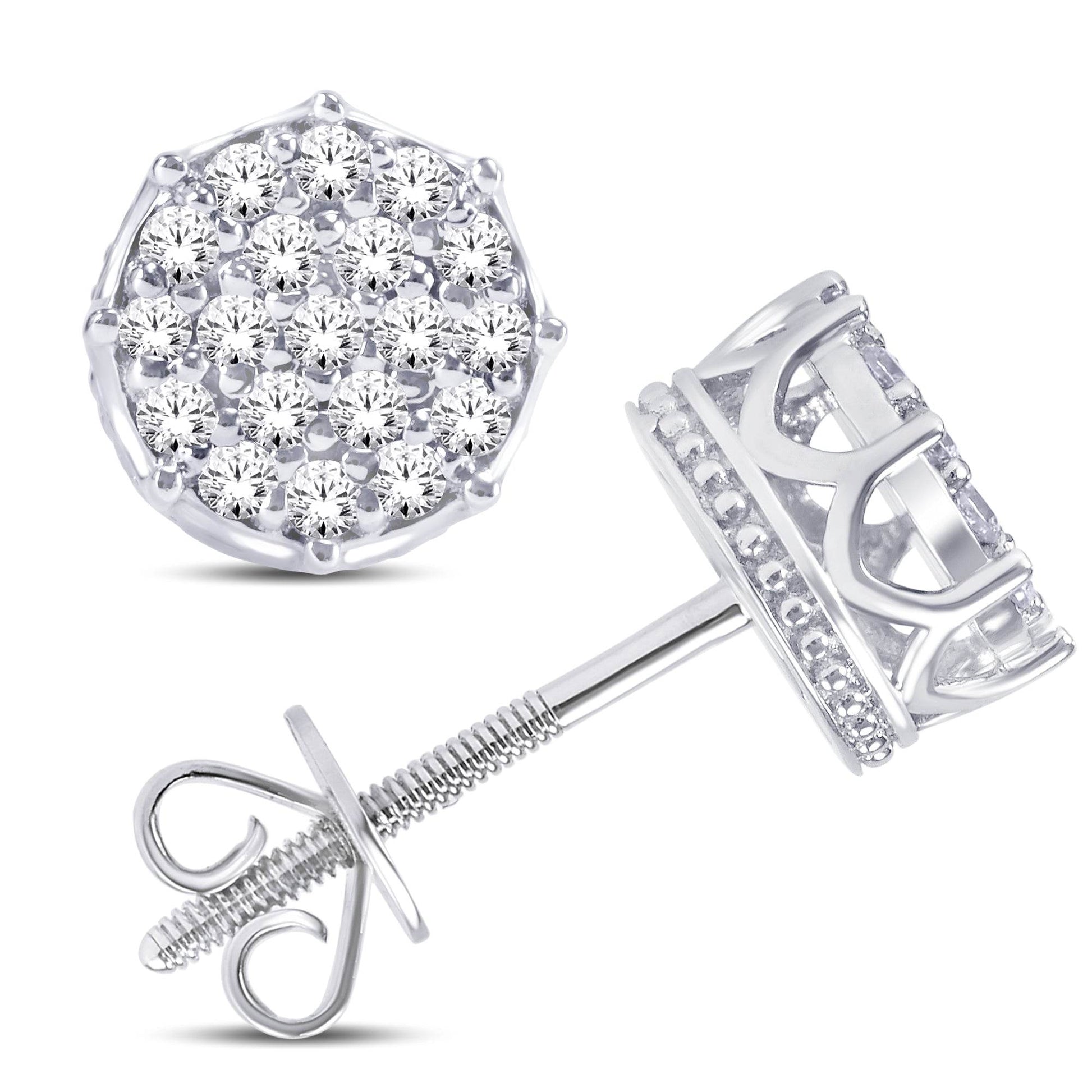 10 Karat White Gold 0.20 Carat Diamond Round Earrings-0125998-WG - Picasso Gold & Diamond Jewelry