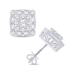 10 Karat White Gold 1.26 Carat Diamond Square Earrings - Picasso Gold & Diamond Jewelry