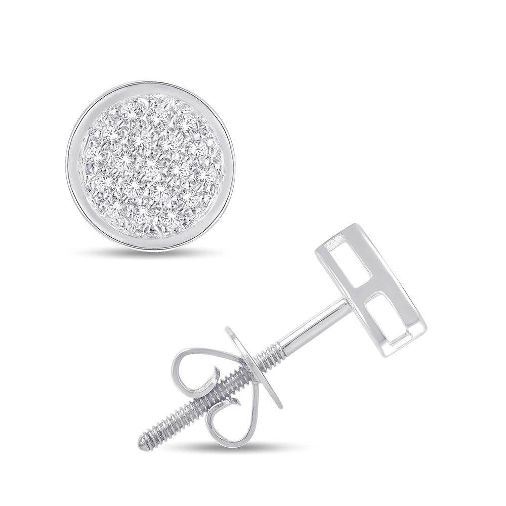 10 Karat White Gold 0.10 Carat Diamond Round Earrings - Picasso Gold & Diamond Jewelry
