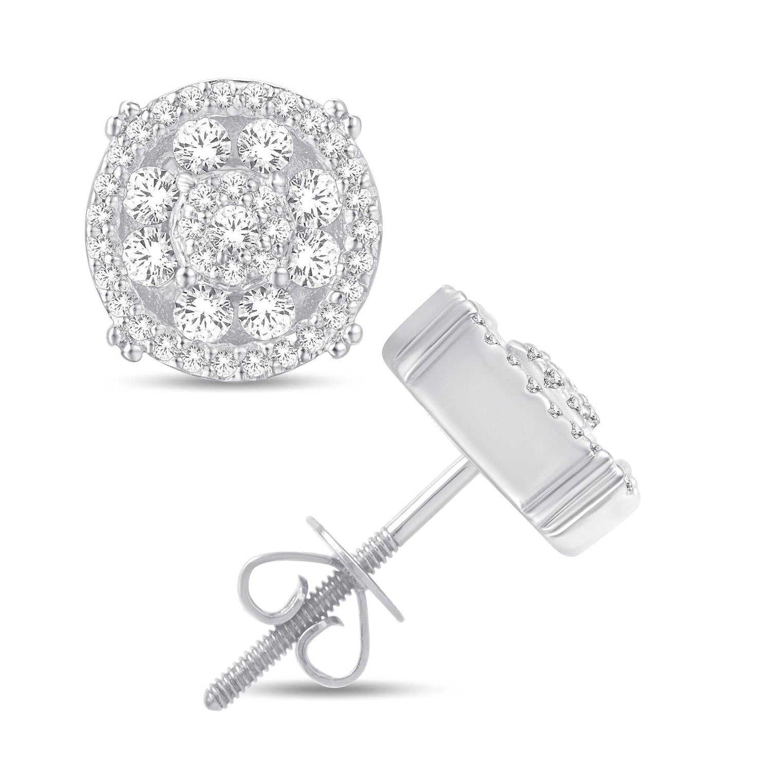 10 Karat White Gold 0.61 Carat Diamond Round Earrings - Picasso Gold & Diamond Jewelry
