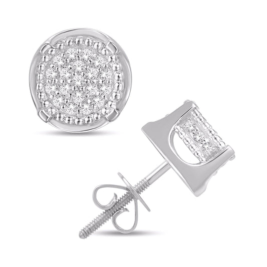 10 Karat White Gold 0.18 Carat Diamond Round Earrings - Picasso Gold & Diamond Jewelry