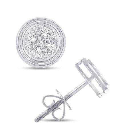 10 Karat White Gold 0.24 Carat Diamond Round Earrings - Picasso Gold & Diamond Jewelry