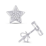 10 Karat White Gold 0.10 Carat Diamond Star Earrings - Picasso Gold & Diamond Jewelry