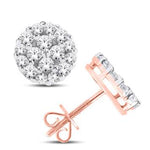 10K Rose Gold 1.00 Carat Diamond Round Earrings - Picasso Gold & Diamond Jewelry