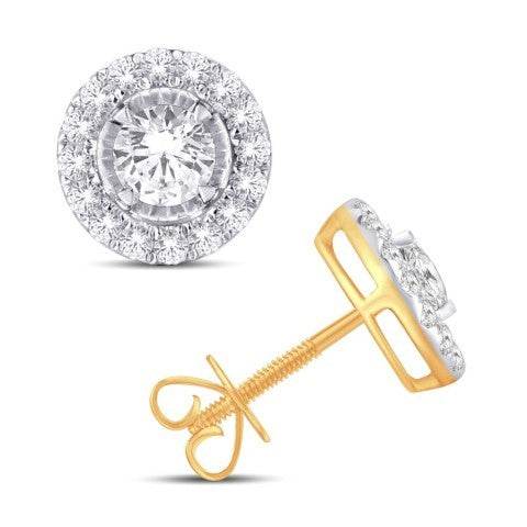 14 Karat Yellow Gold 0.50 Carat Diamond Round Earrings-0128062-YG - Picasso Gold & Diamond Jewelry