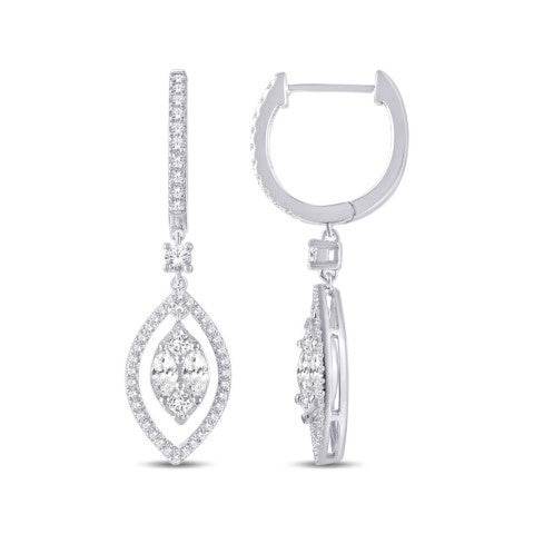 14 Karat White Gold 0.85 Carat Diamond Fashion Dangling - Picasso Gold & Diamond Jewelry