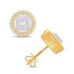 10 Karat All Yellow Gold 0.74 Carat Diamond Round Earrings - Picasso Gold & Diamond Jewelry