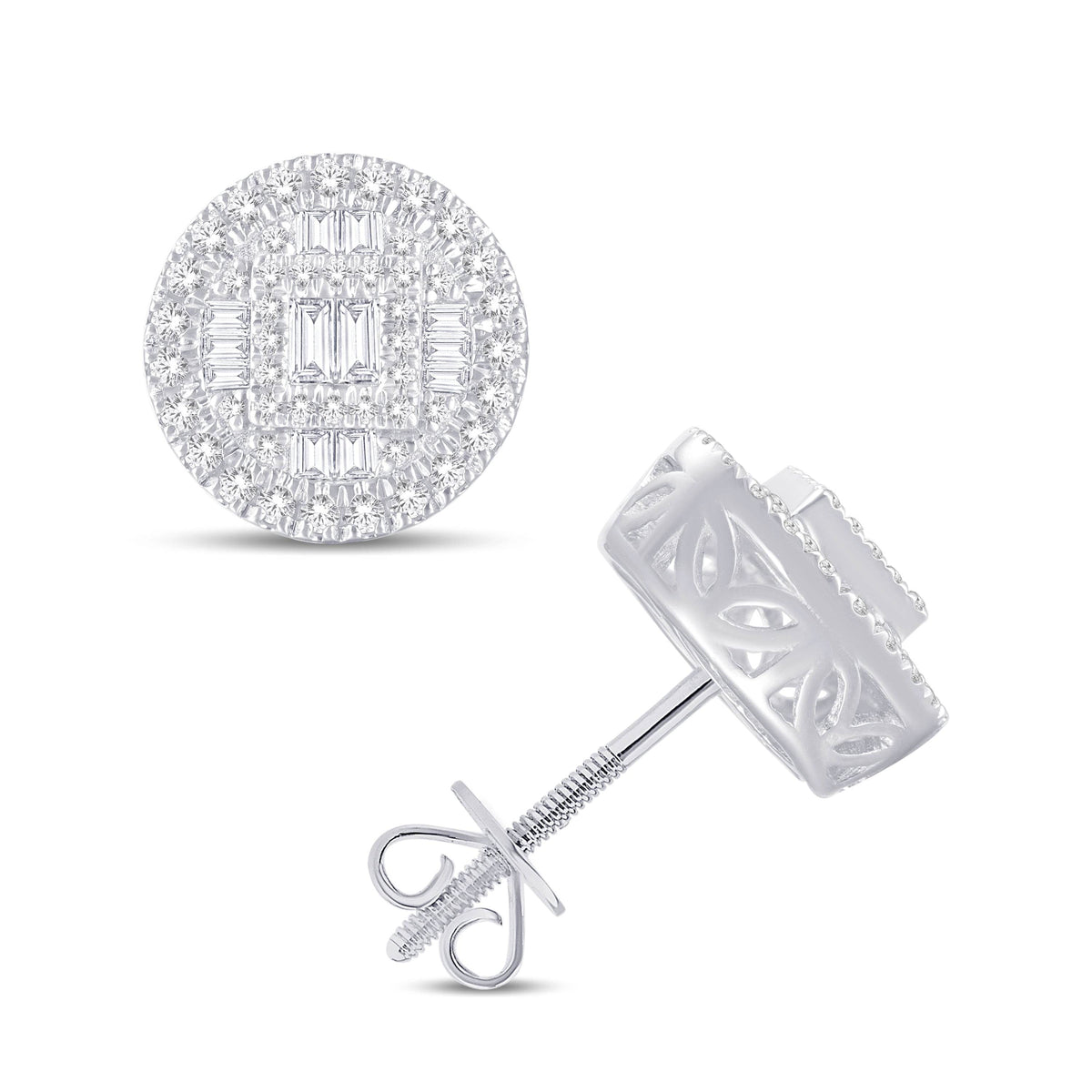 14 Karat White Gold 0.70 Carat Diamond Round Earrings - Picasso Gold & Diamond Jewelry