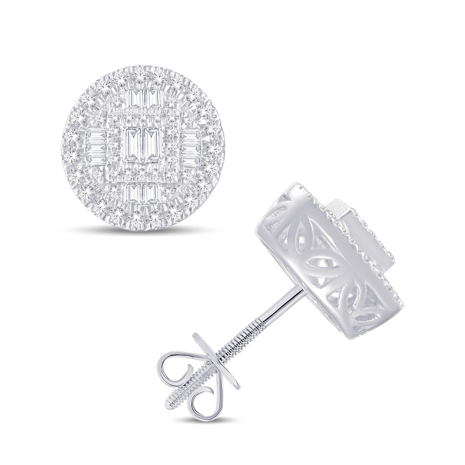 14 Karat White Gold 0.70 Carat Diamond Round Earrings - Picasso Gold & Diamond Jewelry