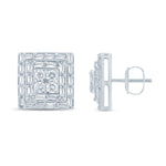10 Karat White Gold 2.00 Carat Diamond Square Earring - Picasso Gold & Diamond Jewelry