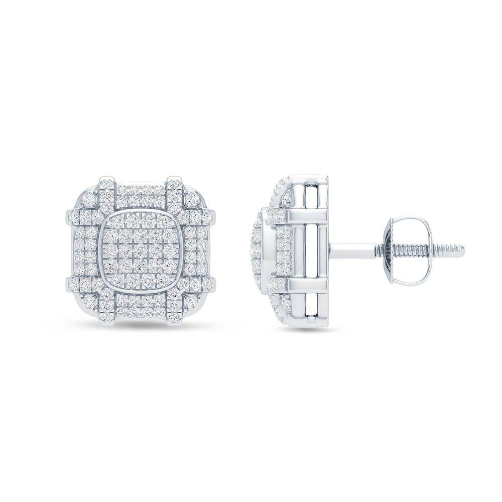 10 Karat White Gold 0.40 Carat Diamond Square Earring - Picasso Gold & Diamond Jewelry