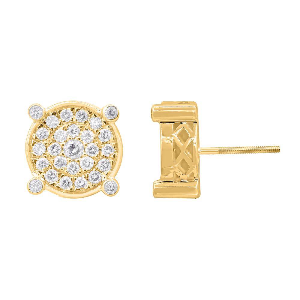 10 Karat Yellow Gold 1.10 Carat Diamond Round Earrings - Picasso Gold & Diamond Jewelry