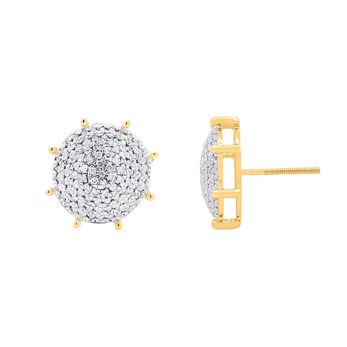 10 Karat Yellow Gold 0.50 Carat Diamond Round Earrings - Picasso Gold & Diamond Jewelry