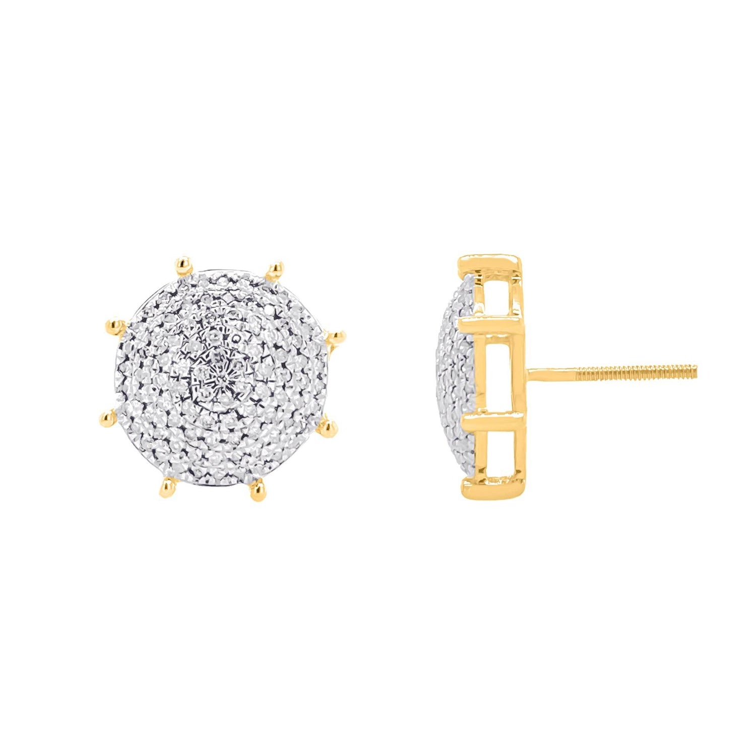 10 Karat Yellow Gold 0.50 Carat Diamond Round Earrings - Picasso Gold & Diamond Jewelry
