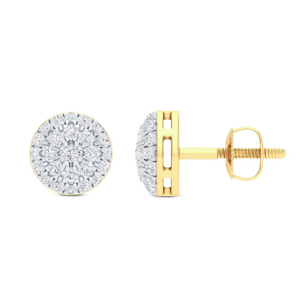 10 Karat Yellow Gold 0.72 Carat Diamond Round Earrings - Picasso Gold & Diamond Jewelry