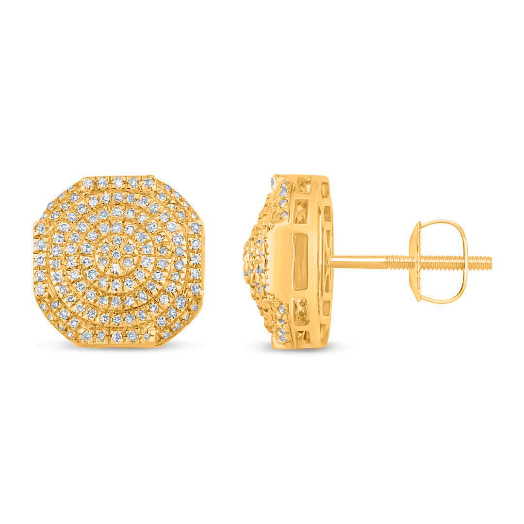 10 Karat Yellow Gold 0.36 Carat Diamond Cushion Earrings - Picasso Gold & Diamond Jewelry