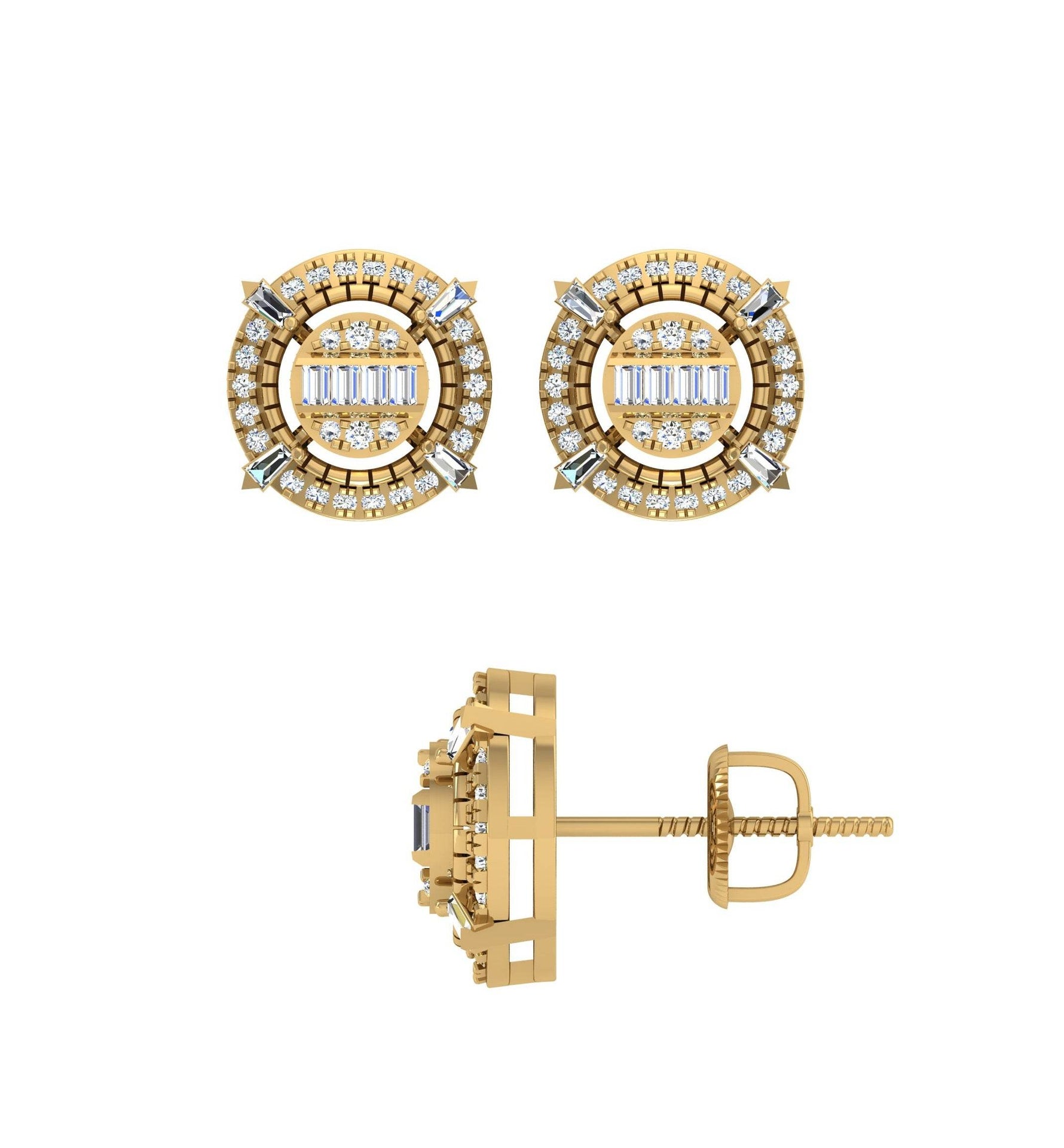 10 Karat Yellow Gold 0.45 Carat Diamond Round Earrings - Picasso Gold & Diamond Jewelry